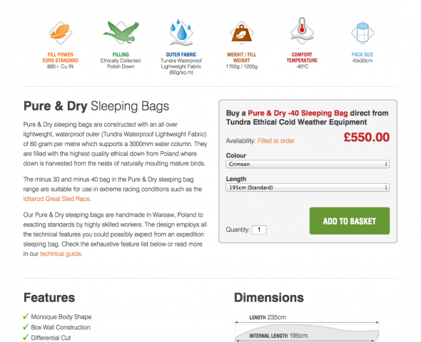 Buy Tundra Pure & Dry Sleeping Bags